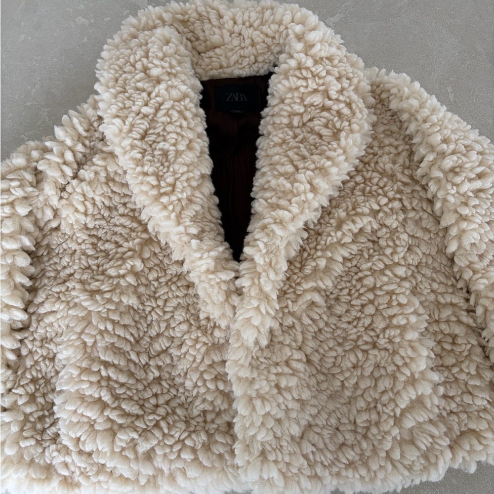 Zara Beige Sherpa Coat